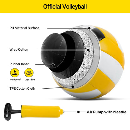 JASCOPRO Volleyball Net System Set for Backyard, 32*8 Feets, Three Heights Adjustable