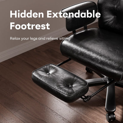 HomeZeer Big and Tall Office Chair 400LBS, Reclining Office Chair with Footrest and Wide Seat, Executive Desk Chair with High Back,Comfortable Computer Task Chair for Home Office, Black