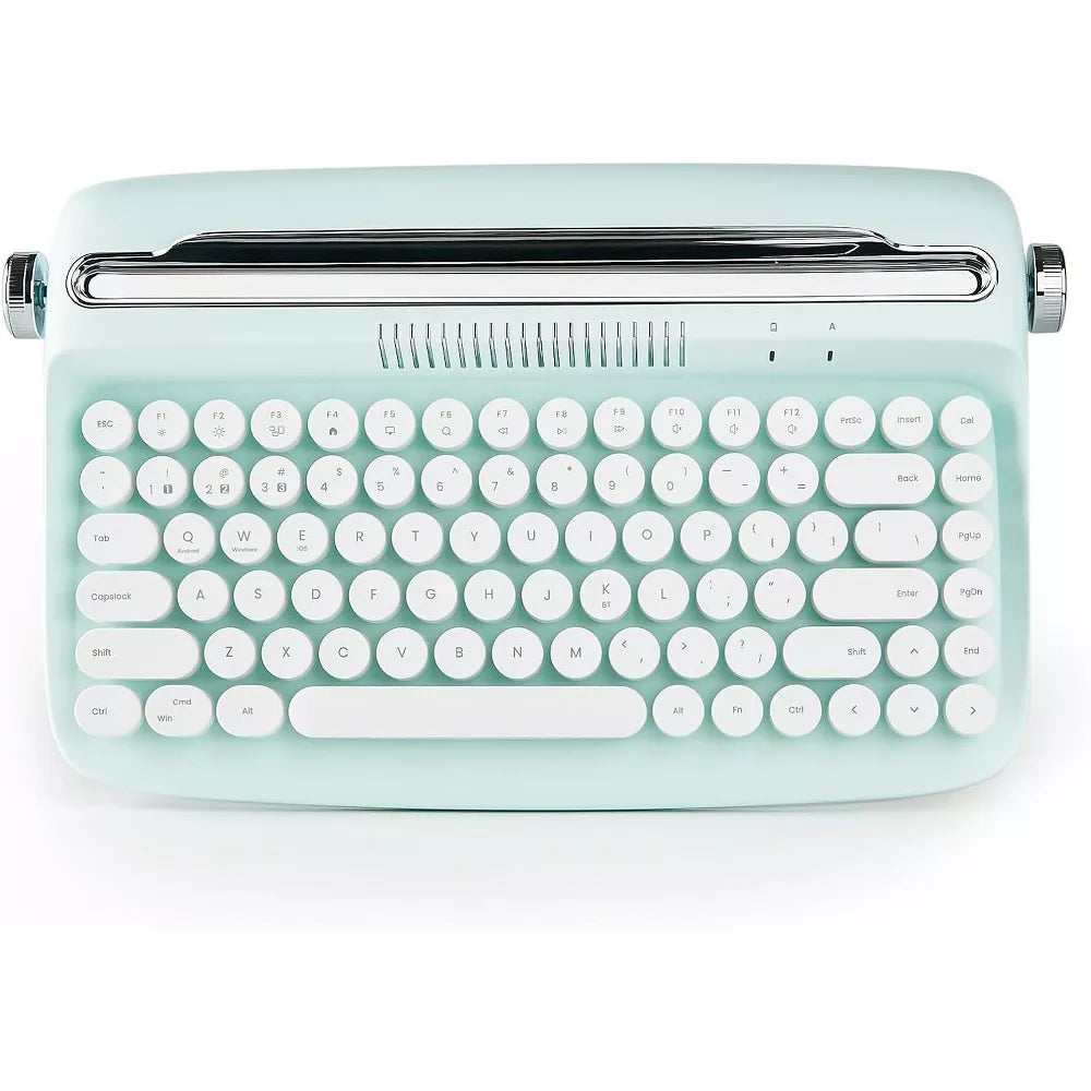 MaseiKar Wireless Typewriter Keyboard, Bluetooth Connection, Cute Retro Aesthetic Design with Integrated Stand for Tablet, Phone, PC, Win/Mac