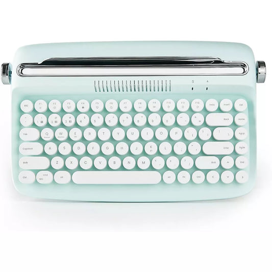 MaseiKar Wireless Typewriter Keyboard, Bluetooth Connection, Cute Retro Aesthetic Design with Integrated Stand for Tablet, Phone, PC, Win/Mac