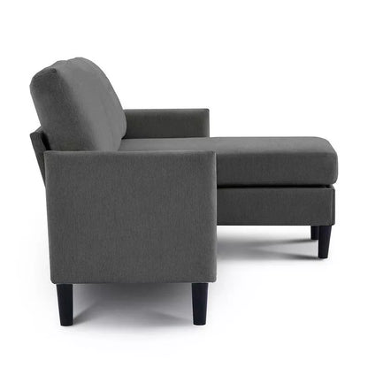 Hyleory Luxury Reversible Chaise Sectional Sofa Set  linen blend Fabric, Modular Left/Right Design, Sturdy Frame for Living Room Home Theater