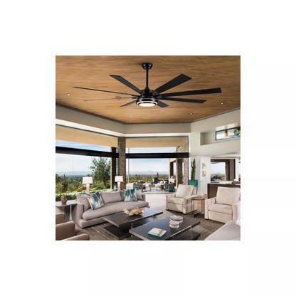 BestParts 72 Smart LED Ceiling Fan - Matte Black, Remote Control, Alexa Google Compatible