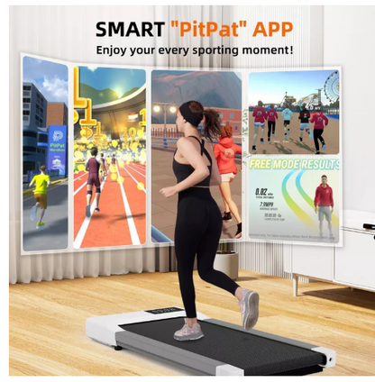 DeerRun 3-in-1 Portable Smart 2.5 HP Under Desk Treadmill With LED Display, Installation-Free Treadmill for Home Office, 300 lbs Capacity