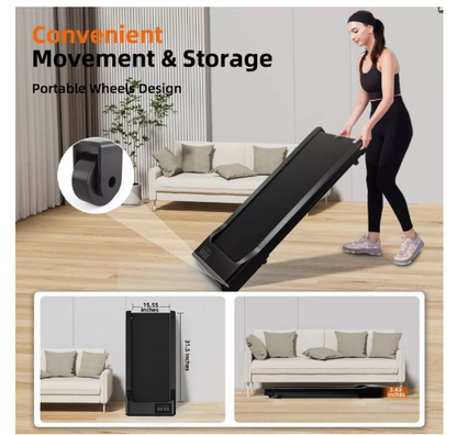 Smart Walking Pad With APP 16.14*35.43 inches Belt Treadmills for Home Small Portable 2 in 1 Under Desk Treadmill