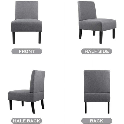 Modern Fabric Print Accent Chair Decorative Slipper Chair Vanity Chair Corner Side Chair White