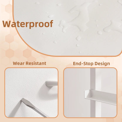 Somdot Small Dresser 2 DrawersFabric Storage Organizer Bedroom, White Leather