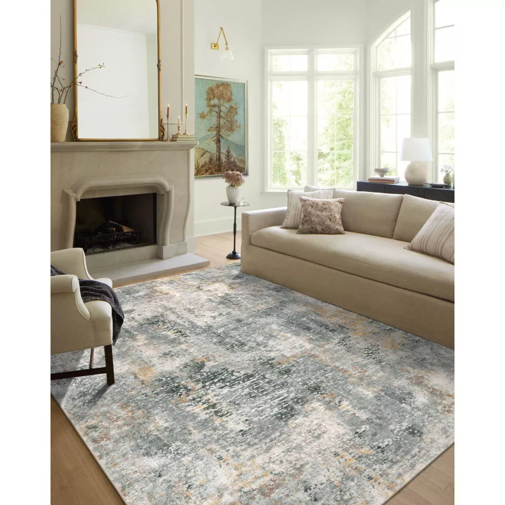 Lahome Modern Abstract Washable Area Rug-Soft Carpet for Living Room, Bedroom, or Office