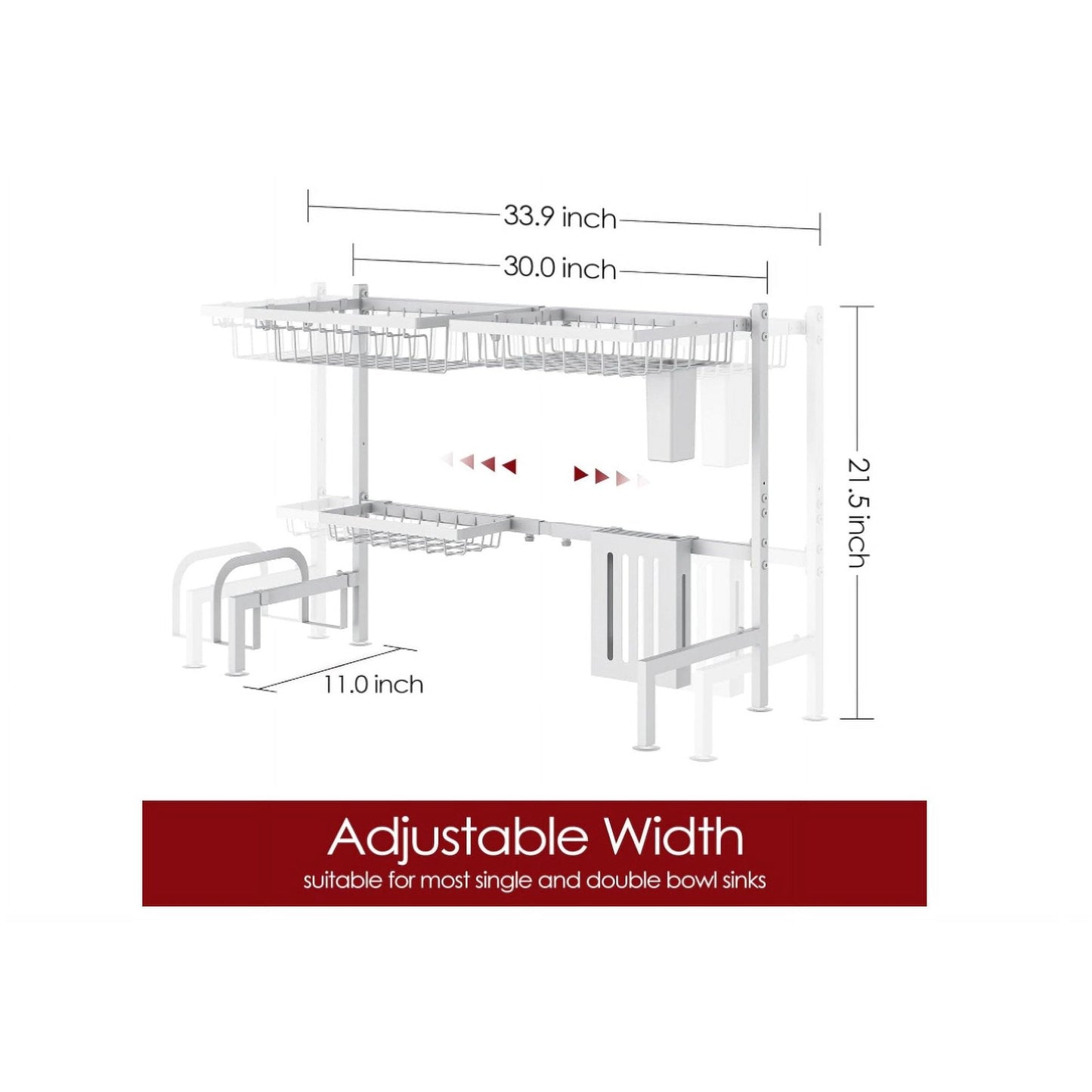 TNTANTS Dish Drying Rack Large Over The Sink Dish Drainer Drying Rack, Large Capacity Stainless Steel Dish Rack, Multifunctional Kitchen Organizers and Storage Rack