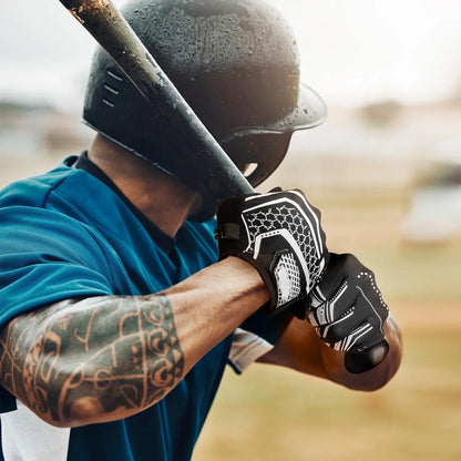 JASCOPRO Baseball Batting Gloves for Youth, L Size, 1 Pair, Black