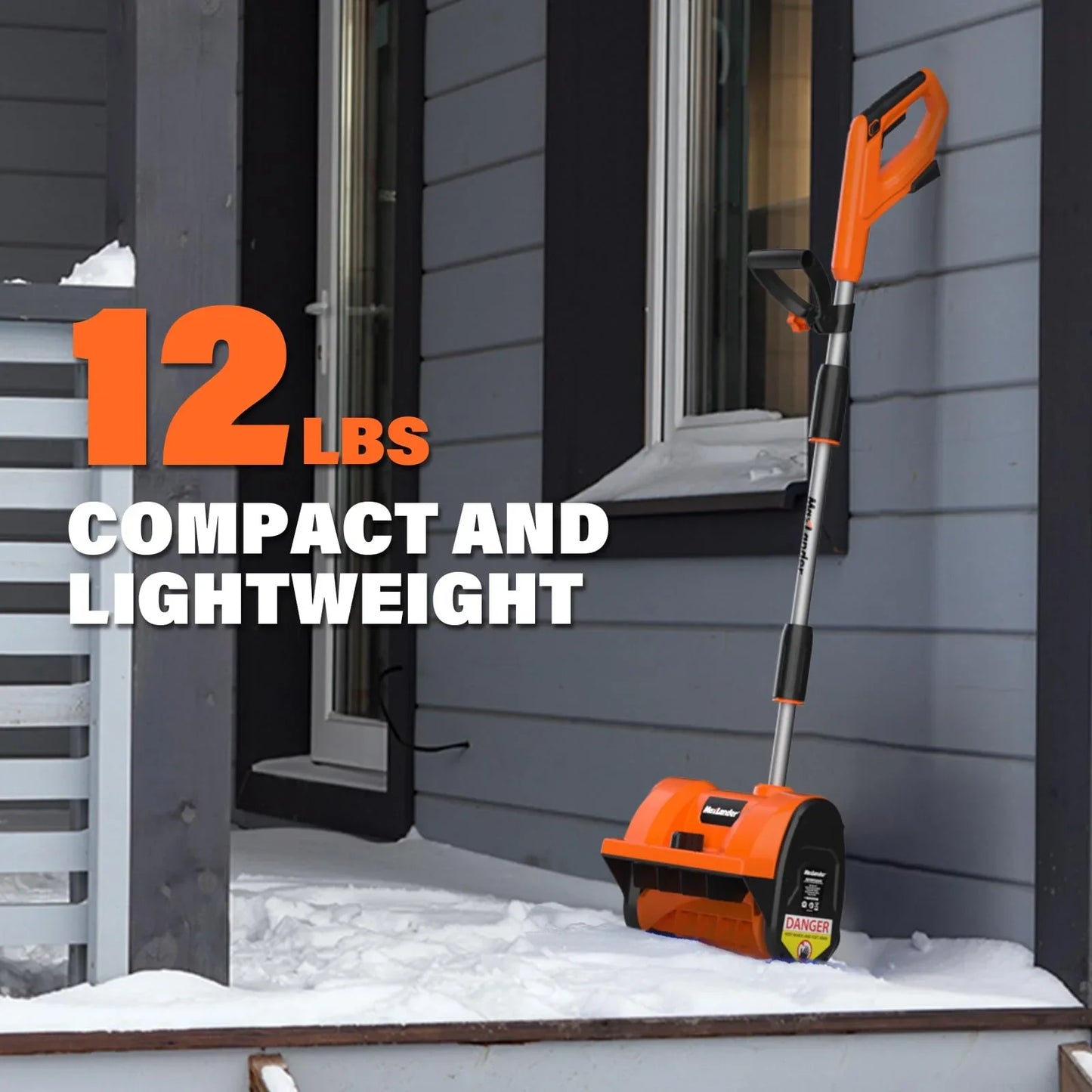 MAXLANDER Cordless Snow Shovel, 20V 12-Inch Electric Battery Snow Blower with Adjustable Handle (4.0Ah Battery, Charger and Cover Included)
