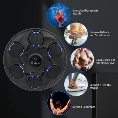 Music Boxing Machine, Smart Bluetooth Boxing Trainer with Boxing Gloves, Boxing Wall Mount Machine for Adults Kids, Boxing Target Workout Equipment for Home, Office, Gym