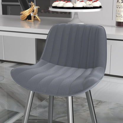 HomeZeer Bar Stools Set of 2, Modern Upholstered Bar Stool with Metal Frames and Footrest, PU Leather Counter Height Bar Stools Full Back Pub Chairs for Kitchen Bistro,Gray