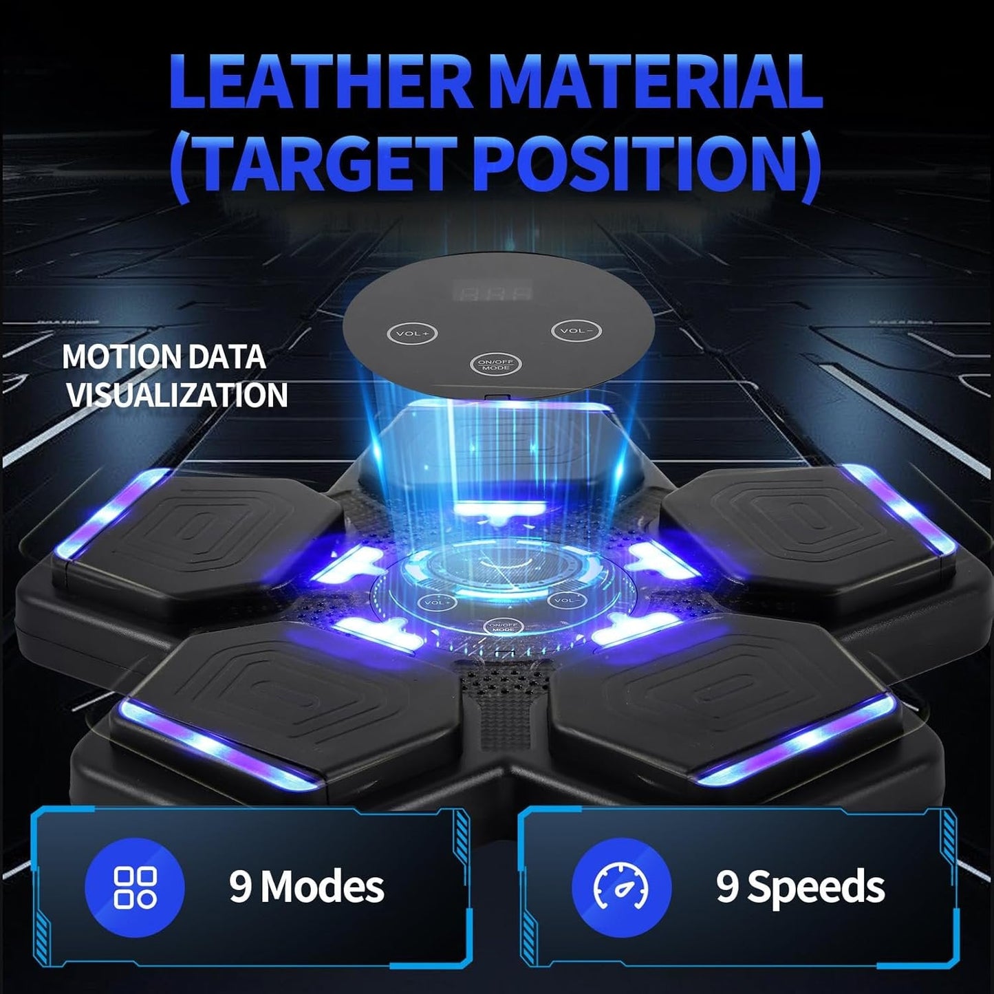 Intelligent Boxing Machine Exerciser with Gloves, Bluetooth and Music, Black