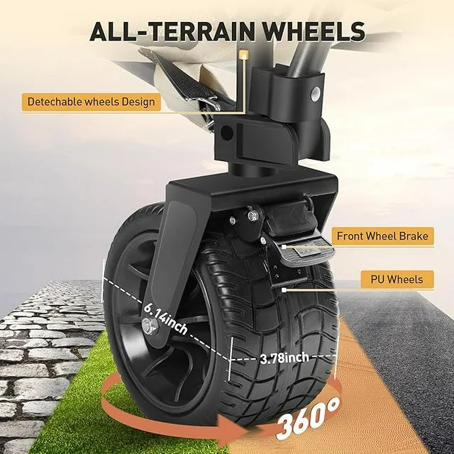 Double Decker Wagon Collapsible, Heavy Duty Foldable Wagon with Big Wheels, Folding Extended Wagon Cart Support Up to 330lbs, Outdoor Utility Wagon for Camping, Sports, Shopping, Beach, Garden