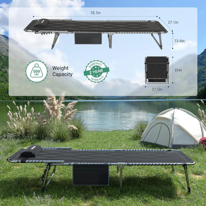 ECOPATIO Foldable Camping Cot with Mattress