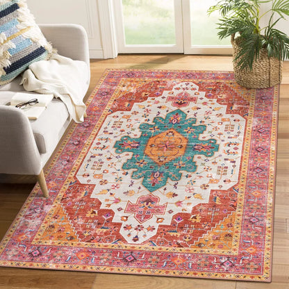 Lahome Ultra-Thin Washable Area Rug– Non-Slip Carpet for Girls Bedroom, Living Room,Office,Entryway,or Kitchen