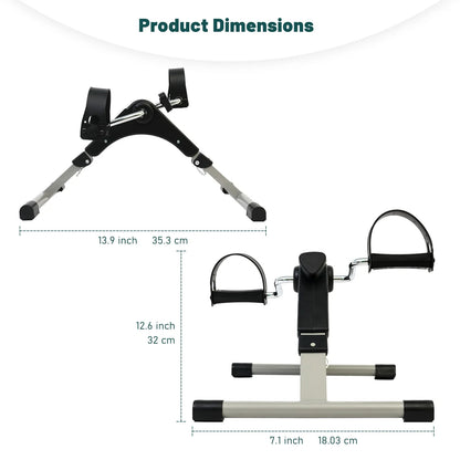 Under Desk Bike Pedal Exerciser, Fully Assembled Folding Pedal Exerciser for Arm and Leg Workout, Portable Sitting Desk Cycle with LCD Screen Displays