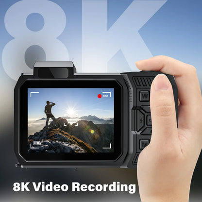 MARVUE Digital Camera 8K 70MP Autofocus Rugged Dustproof Shockproof Waterproof Camera with 32GB Card