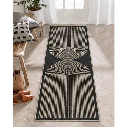 Lahome Modern Rainbow Jute Washable Outdoor Area Rug-Soft, Durable Carpet for Patio, Garden, or Balcony