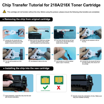 218X Toner Cartridges 4 Pack No Chip Compatible for HP 218X W2180X 218A W2180A 218 3301fdw Color Laserjet Pro MFP 3301fdw 3301cdw 3201dw 3301sdw 3301 3201 Series Printer High Yield Ink