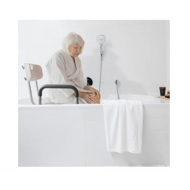 TNTANTS Shower Chair for Inside Shower with Armrests & Back, Upgraded Supports up to 350lbs Shower Seat with Padded and Grab Bar, Adjustable Height Shower Bench for Elderly Disabled