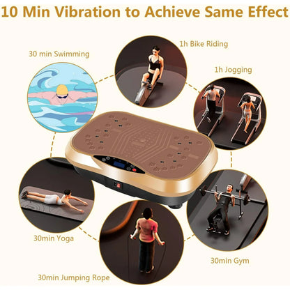 ALSO GO Vibration Plate Exercise Machine, Vibration Fitness Platform with Loop Bands & Remote Control Full Body Workout, Vibrate Stand Shake Board for Home Fitness & Weight Loss & Muscle Toning