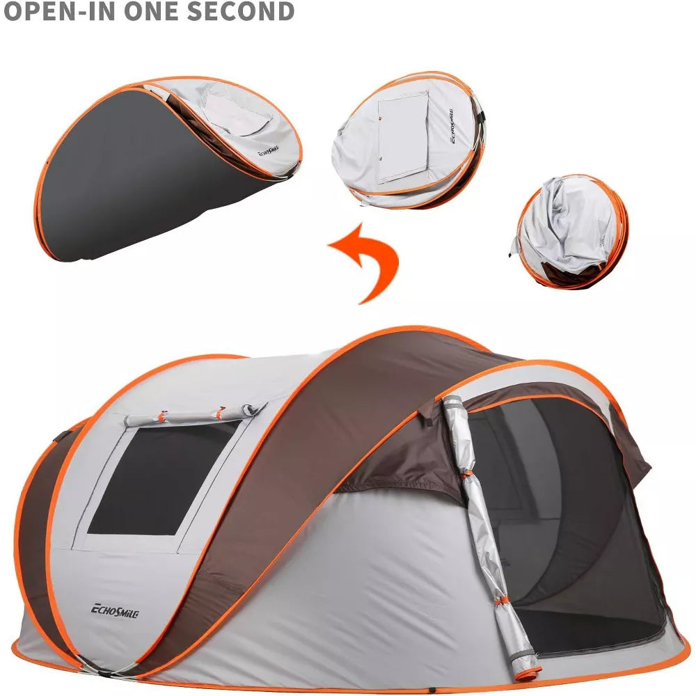 MaseiKar Camping Instant Pop Up Tent, 6 Person, Water Resistant Dome, Easy Setup for Camping Hiking and Outdoor, Portable with Carry Bag, 3 Season