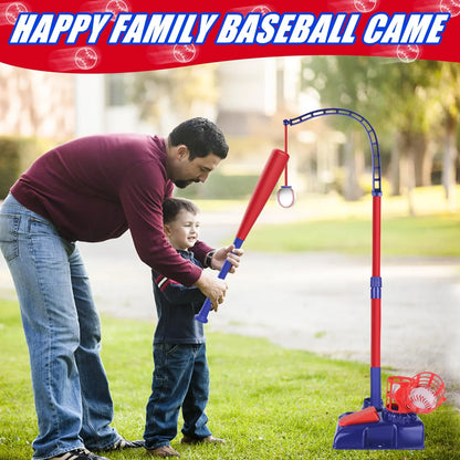 JASCOPRO Baseball Set for Kids, 3-in-1 Tee Ball Stand, Hanging Tee, Adjustable Ball Launcher