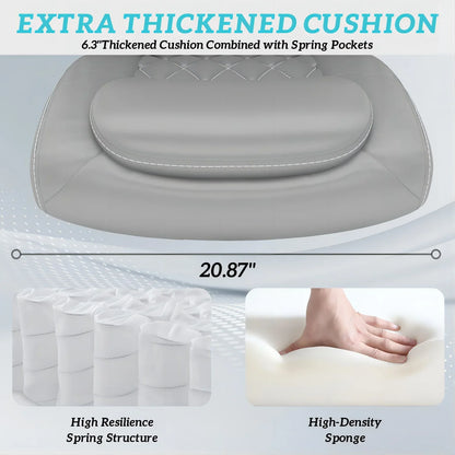 HomeZeer Executive Office Chair 400lbs, High Back Office Chair with Adjustable Flip-Up Arms,Leather Computer Desk Chair with Lumbar Support, Gray