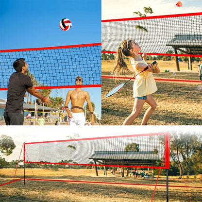 JASCOPRO Volleyball and Badminton Combo Net Set, Portable 3 Height Adjustable with Handbag