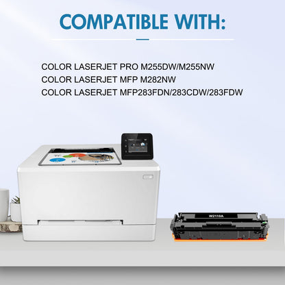 206A Toner Cartridges 4 Pack With Chip Compatible for HP 206A 206X 206 W2110A W2111A W2112A W2113A W2110X Color Laserjet Pro MFP M283fdw M283cdw M255dw M283 M255 Printer (Black Cyan Yellow Magenta)
