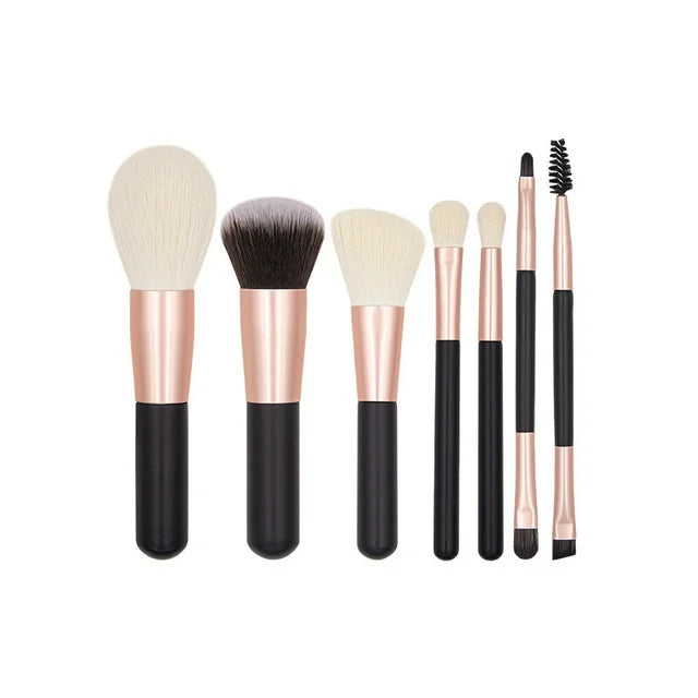 Mini Makeup Brush Set, Super Soft Hair Loose Powder Blush Brush Eyeshadow Blur Brush Beauty Tools, Portable Cylinder