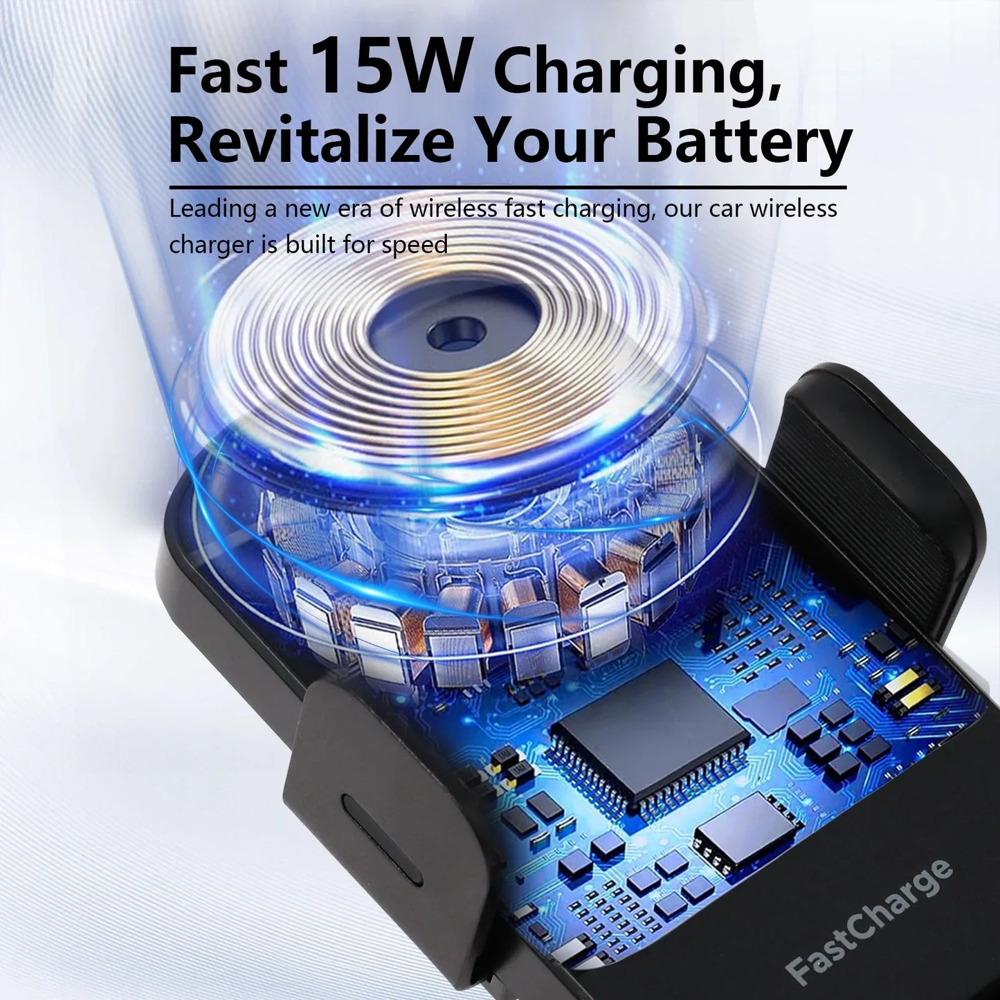 Auto-Clamping Car Charger Phone Holder, 15W Qi Wireless Car Charger, Dashboard Vent Phone Mount, Suitable for iPhone Series, for Samsung Galaxy S22+/S21/S10/Note 20, Black