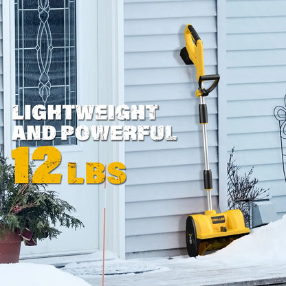 ZEGJAW Cordless Snow Shovel, 20V 12-Inch Electric Snow Shovel, Snow Blower Cordless with Directional Plate and Adjustable Front Handle (4-Ah Battery and Quick Charger Included)