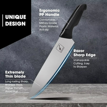 imarku Knife Block Set, Japanese High Carbon Stainless Steel Knives Set for Kitchen, 14-Piece Kitchen Knife Set with Block, Dishwasher Safe