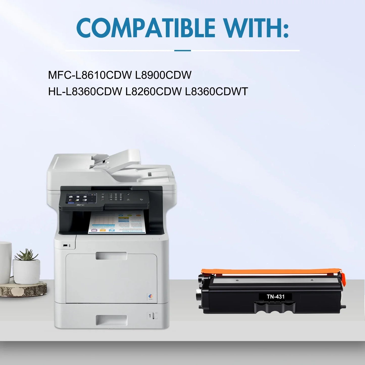 TN431 Colorich High Yied Toner Cartridge for Brother TN431 TN433 TN436 HL-L8360CDW MFC-L8900CDW HL-L8260CDW L8360CDWT MFC-L8610CDW Printer Ink (KCMY, 4-Pack)