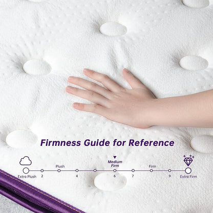 Queen Mattress, Serweet 10 inch Cooling Memory Foam and 5-Zone Pocket Innersprings Mattress for Motion Isolation/ Edge Support/Back Pain Relief, Medium Firm