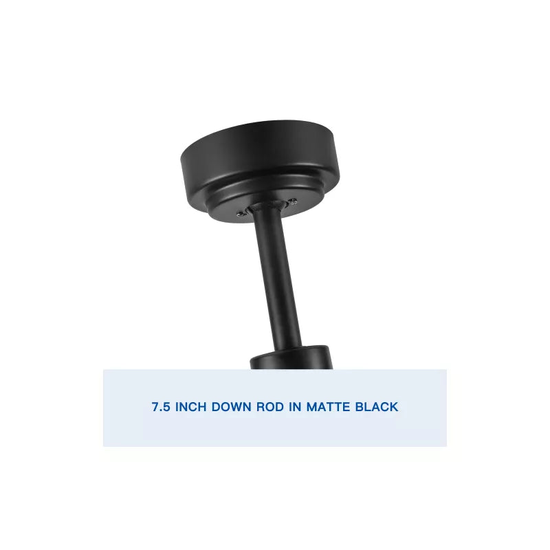 BestParts 72 Smart Black Ceiling Fan with LED Light & App Control 6 Speed, 3 Temp, Quiet