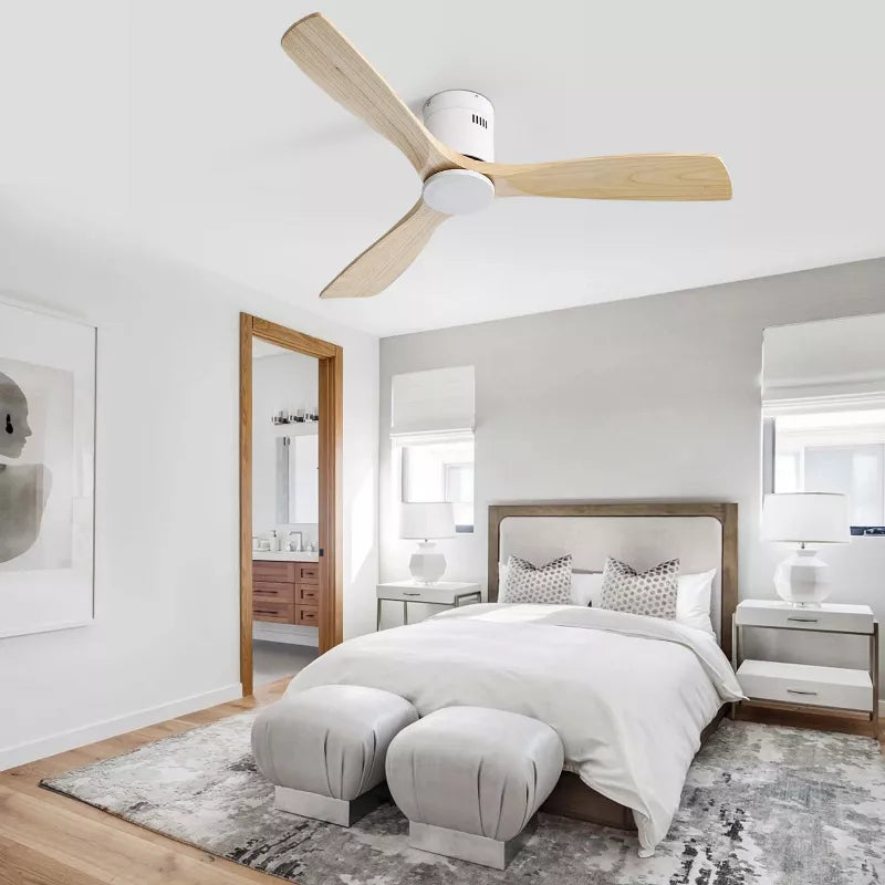BestParts 52 Ceiling Fan, Recessed with Remote - Reversible DC Motor, 6 Speeds, Vintage Farmhouse Design