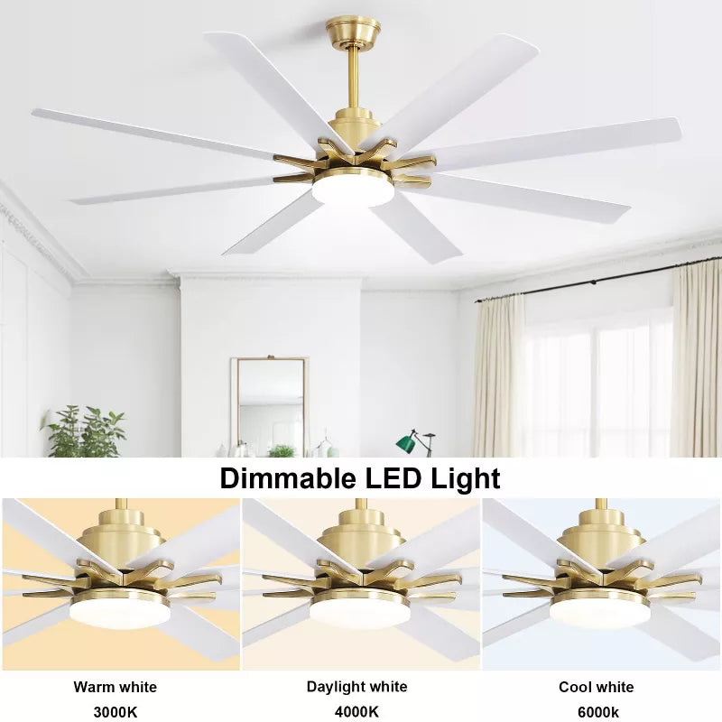 BestParts 66 Inch Ceiling Fan, Smart Ceiling Fan with Light, Quiet DC Motor, Suitable for Modern Style
