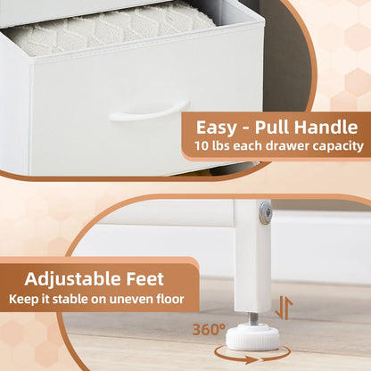 Somdot Small Dresser 2 DrawersFabric Storage Organizer Bedroom, White Leather