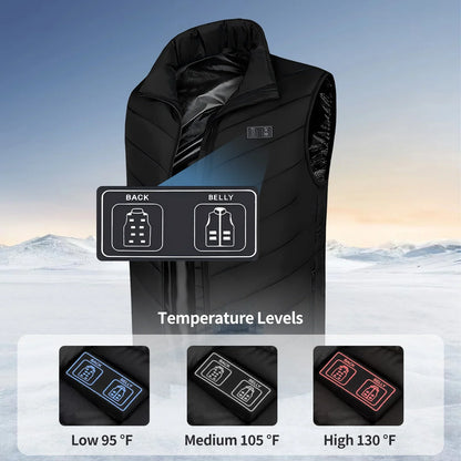 Heated Vest with 17 Heating Areas, Multifunctional Lightweight Heating Vest for Women with 3-Level Temperature Control, M Size, Black