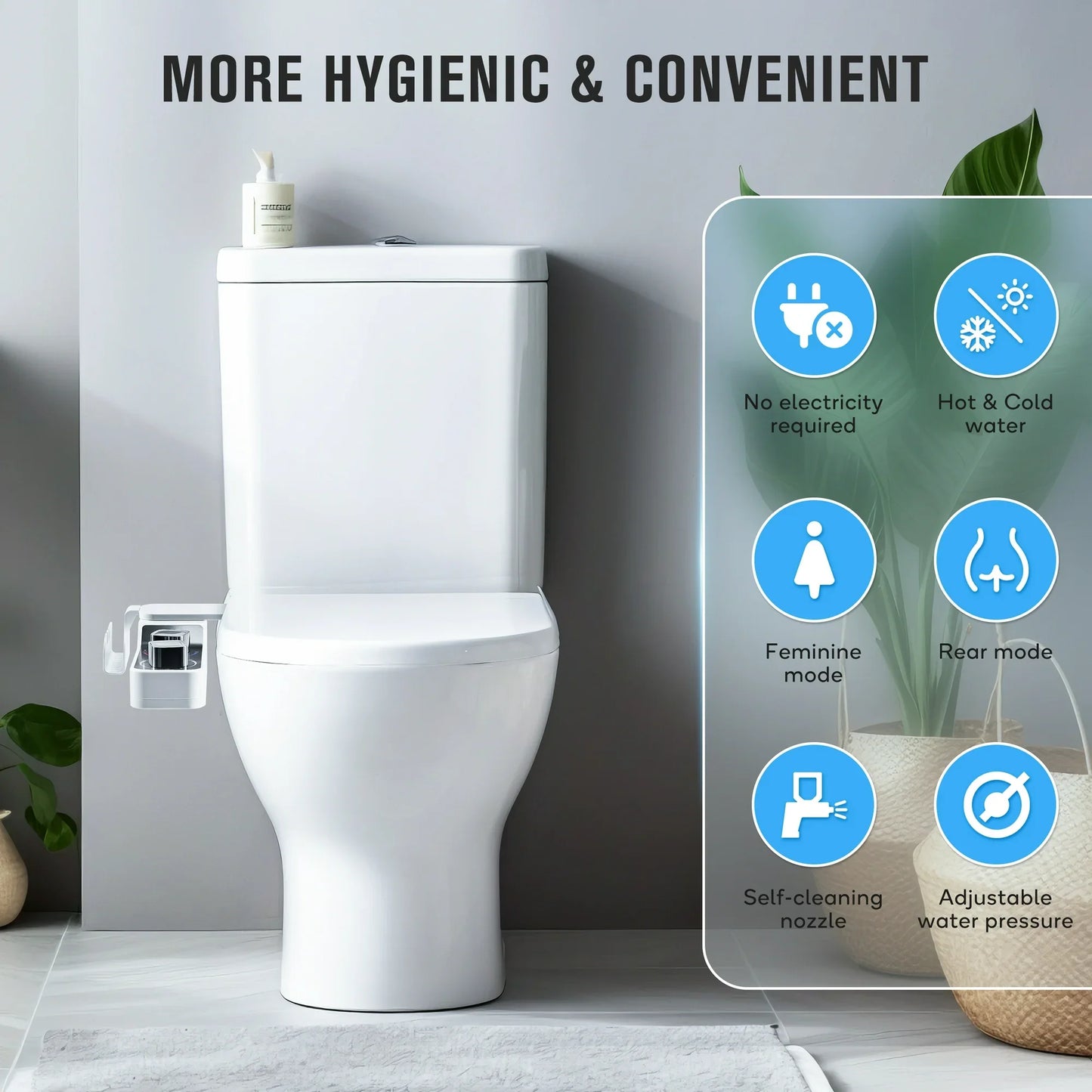 DOULAMI Toilet Bidet Attachment with 3 Modes