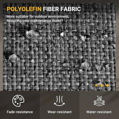 Poteban Metal Outdoor Patio Furniture Set, Modern Outdoor Conversation Furniture Sets w/Coffee Table, 4 Piece Outside Furniture with Thick, Washable and High-Resiliency Sponge Cushions (Deep Grey)