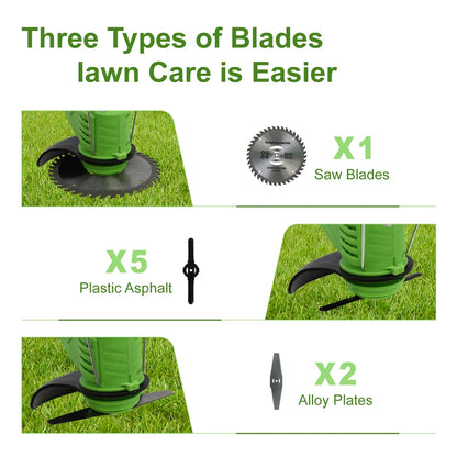 BAOKALER 24 Volt Straight Shaft Walk Behind String Trimmer, Cordless