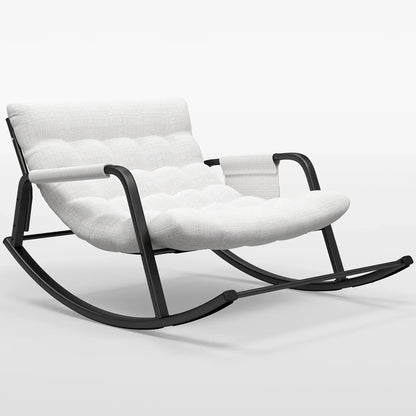 HomeZeer Grand Patio Rocking Chair with Cushion, Grand Papasan Chair Outdoor and Indoor, Oversize Papasan Rocking Chair for Living Room, Porch, Backyard, Beige