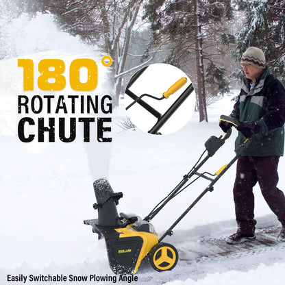 ZEGJAW 40V 20-Inch Snow Blower Cordless, Electric Snow Blower with Brushless Motor, Dual LED Light, 2x4.0 Ah Batteries and Dual Charger for Walkways and Driveways