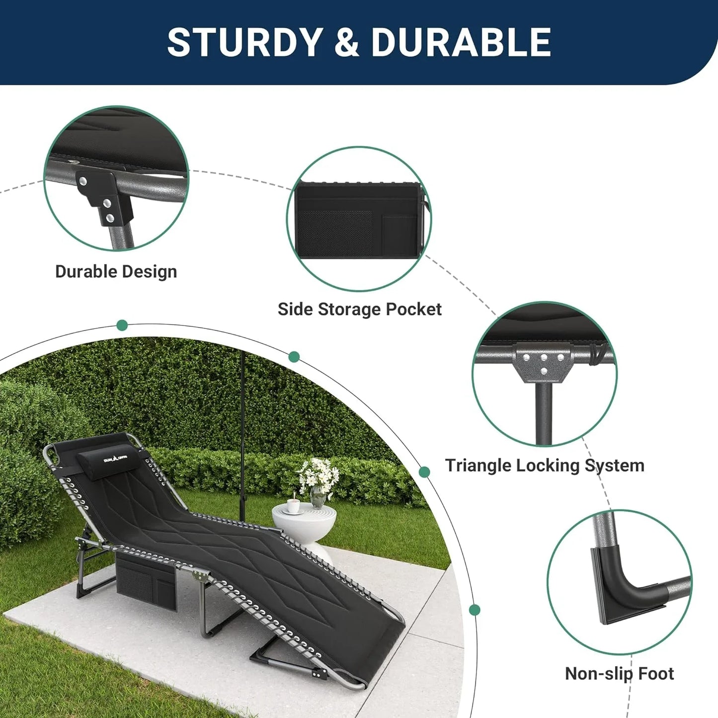 ECOPATIO Foldable Camping Cot with Mattress