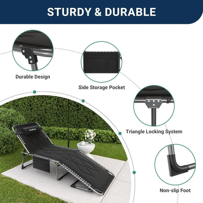 ECOPATIO Foldable Camping Cot with Mattress