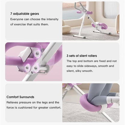 ALSO GO Adjustable Ab Machine, Abdominal Trainers for Full Body Workout, Foldable Abdominal Exercise with Knee Protection, Green